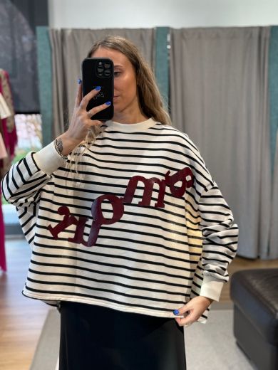 Immagine di FELPA AMOUR RIGHE