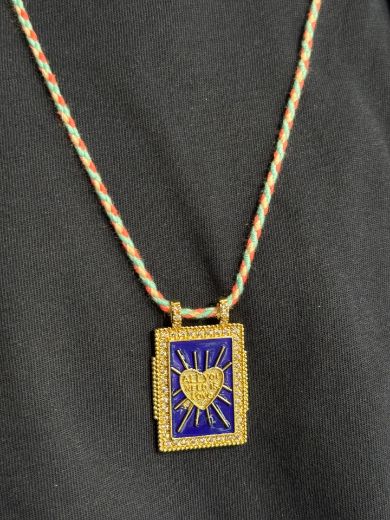 Immagine di COLLANA PLACCA CUORE CORDINO
