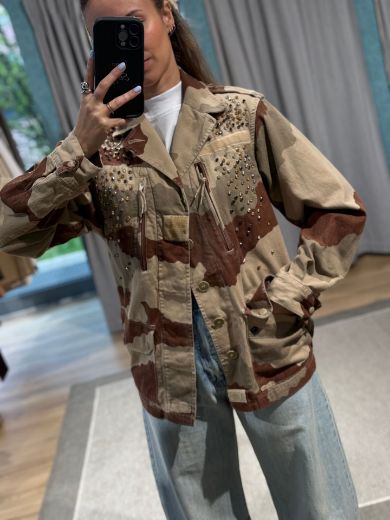 Immagine di GIACCA CAMICIA CAMOUFLAGE STRASS