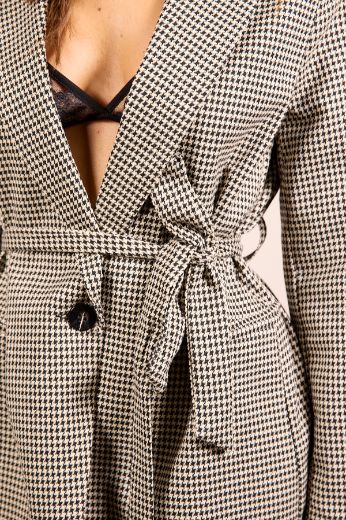 Immagine di BLAZER PIED DE POULE CINTURA