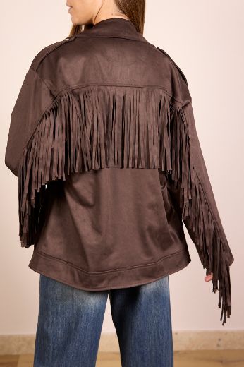 Immagine di CHIODO SCAMOSCIATO FRANGE