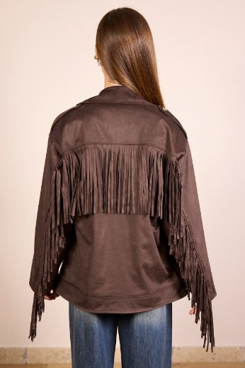 Immagine di CHIODO SCAMOSCIATO FRANGE