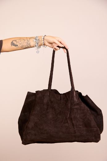 Immagine di SHOPPER SCAMOSCIATA - Disponibile in MARRONE, CUOIO