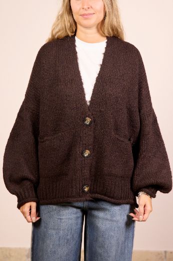Immagine di CARDIGAN 3 BOTTONI - Disponibile in PANNA, MARRONE, BORDEAUX, NERO, GRIGIO, VERDE MILITARE, OLIO, FANGO, ANTRACITE