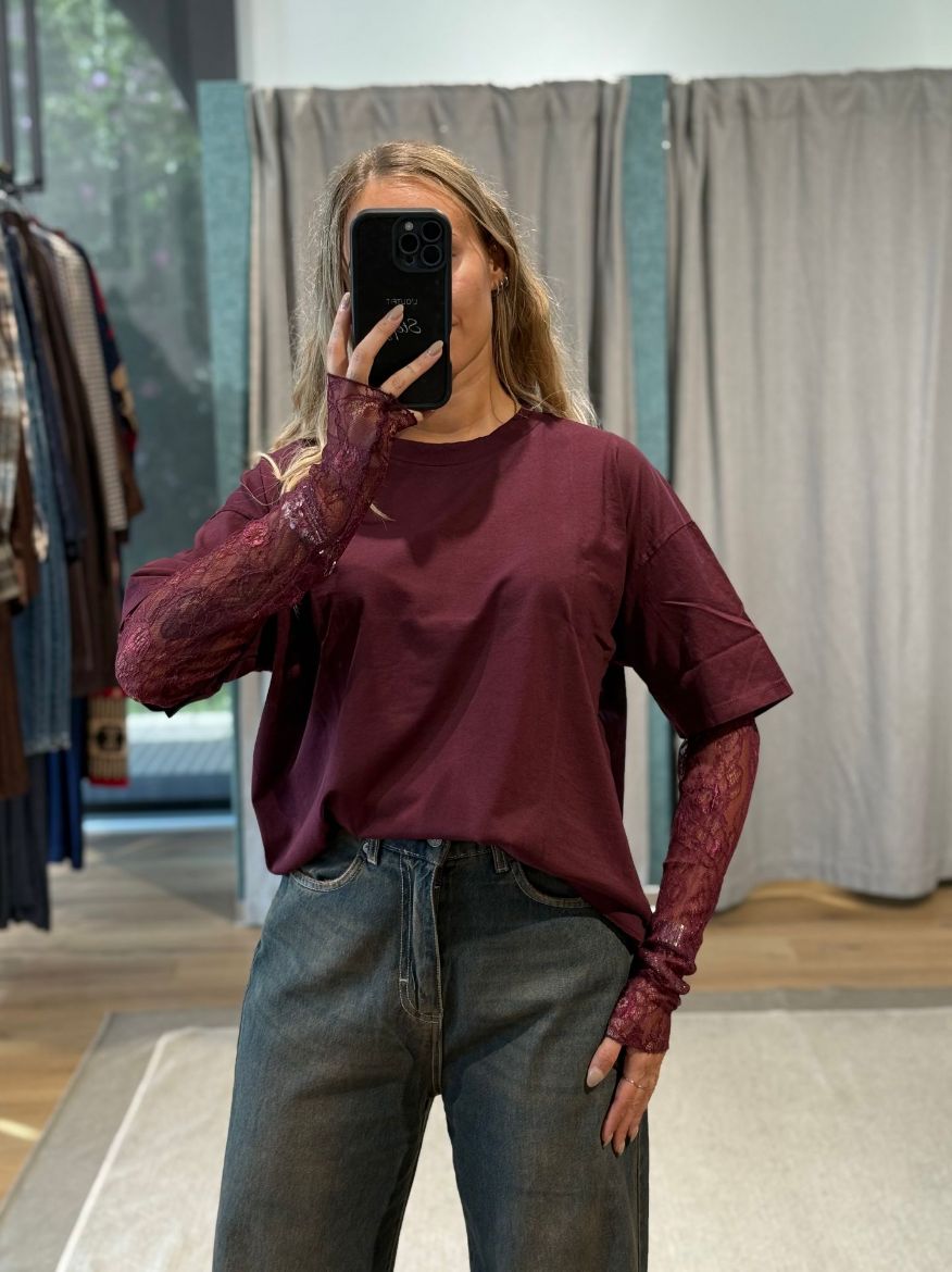 Immagine di T-SHIRT MANICA PIZZO