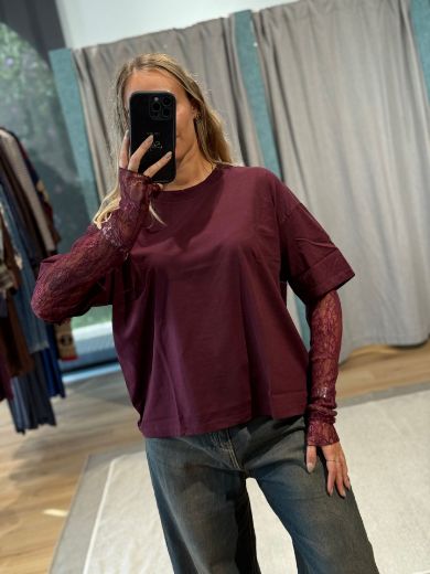 Immagine di T-SHIRT MANICA PIZZO