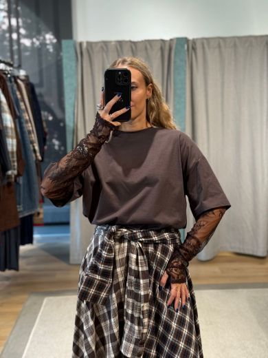 Immagine di T-SHIRT OVER MANICA PIZZO