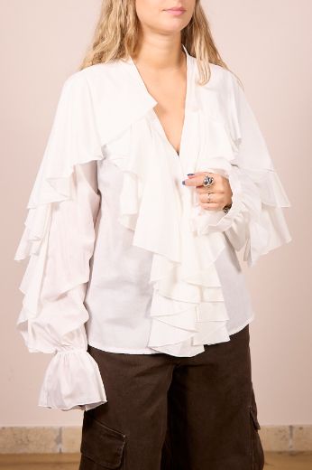 Immagine di CAMICIA ROUCHES - Disponibile in BLU, BIANCO