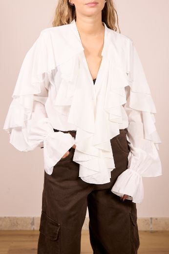 Immagine di CAMICIA ROUCHES - Disponibile in BLU, BIANCO