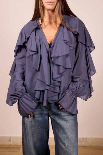 Immagine di CAMICIA ROUCHES - Disponibile in BLU, BIANCO