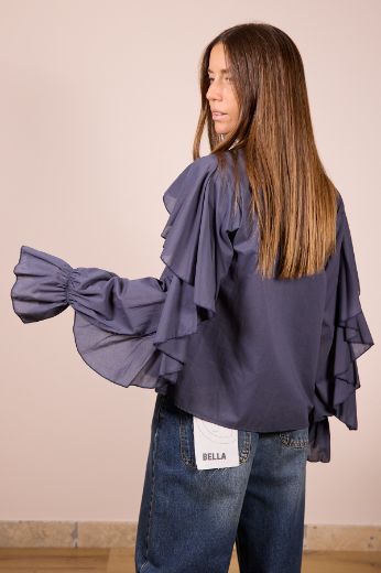 Immagine di CAMICIA ROUCHES - Disponibile in BLU, BIANCO