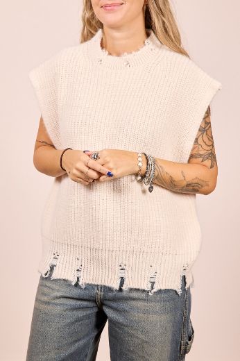 Immagine di GILET IN MAGLIA CON ROTTURE