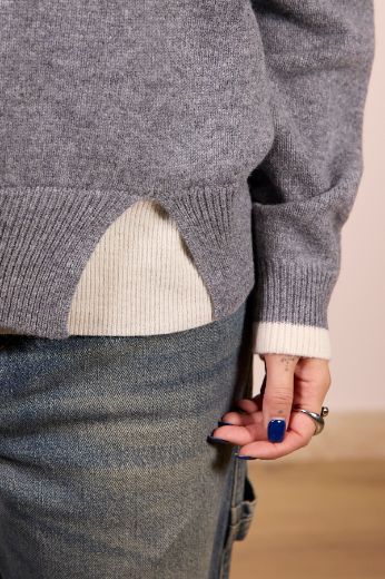 Immagine di MAGLIONE BICOLOR 100% LANA