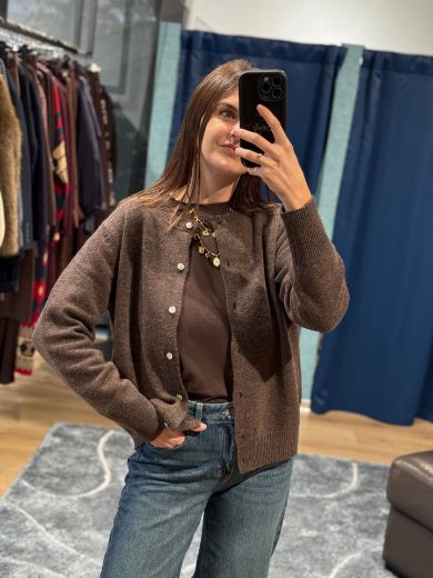 Immagine di CARDIGAN 100% LANA - Disponibile in NERO, MARRONE, GRIGIO SCURO
