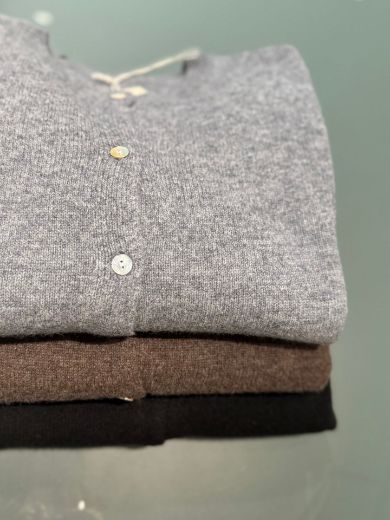 Immagine di CARDIGAN 100% LANA - Disponibile in NERO, MARRONE, GRIGIO SCURO