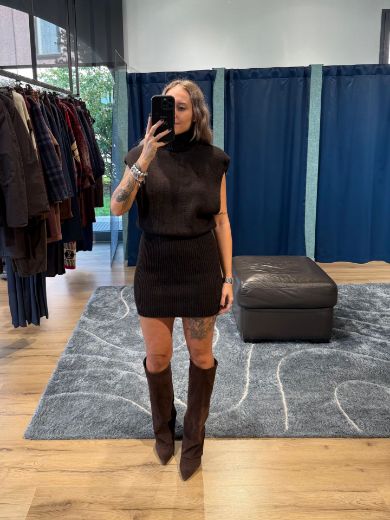 Immagine di ABITO IN MAGLIA ESTER - Disponibile in NERO, MARRONE, GRIGIO