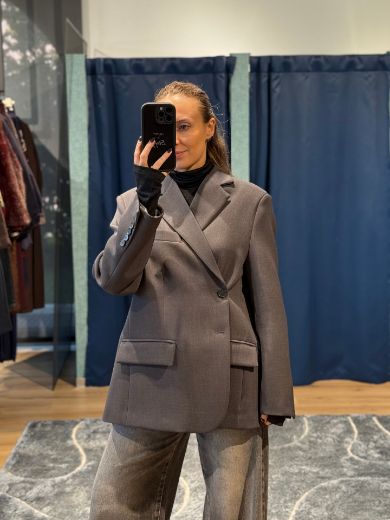 Immagine di BLAZER OVERSIZE DOPPIA CHIUSURA - Disponibile in MARRONE, GRIGIO, NERO