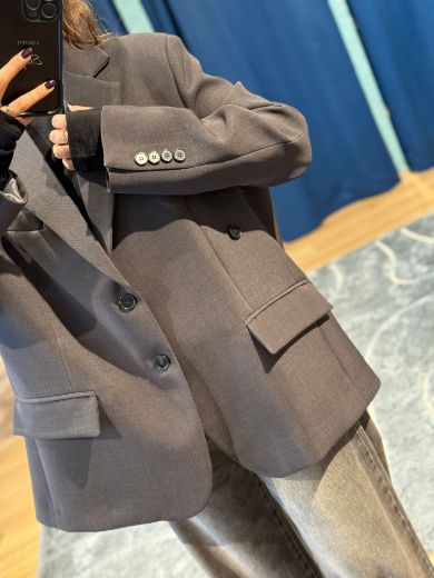 Immagine di BLAZER OVERSIZE DOPPIA CHIUSURA - Disponibile in MARRONE, GRIGIO, NERO