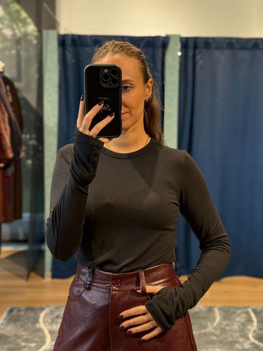 Immagine di MAGLIA LANA MODAL GIROCOLLO - Disponibile in NERO, MARRONE, GRIGIO