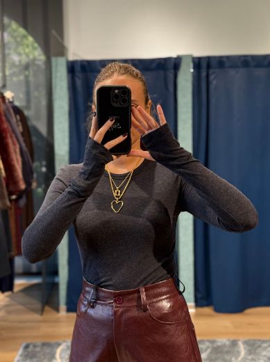 Immagine di MAGLIA LANA MODAL GIROCOLLO - Disponibile in NERO, MARRONE, GRIGIO