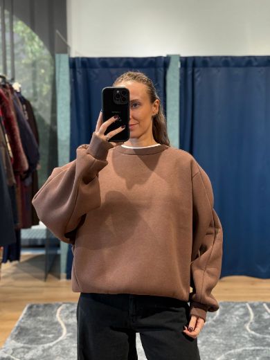 Immagine di FELPA BALOON - Disponibile in MARRONE, GRIGIO, PANNA, NERO