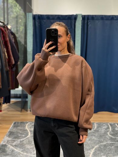 Immagine di FELPA BALOON - Disponibile in MARRONE, GRIGIO, PANNA, NERO