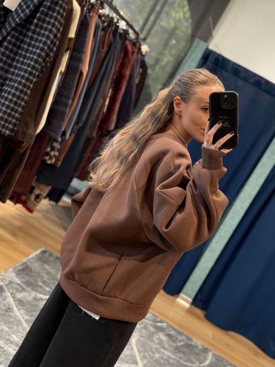 Immagine di FELPA BALOON - Disponibile in MARRONE, GRIGIO, PANNA, NERO