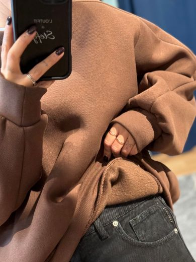 Immagine di FELPA BALOON - Disponibile in MARRONE, GRIGIO, PANNA, NERO