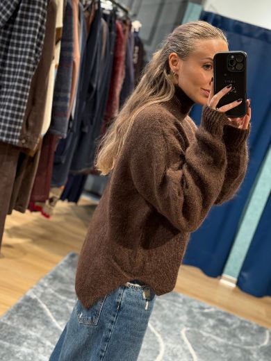 Immagine di MAGLIONE MISTO MOHAIR - Disponibile in NERO, MARRONE, ROSSO