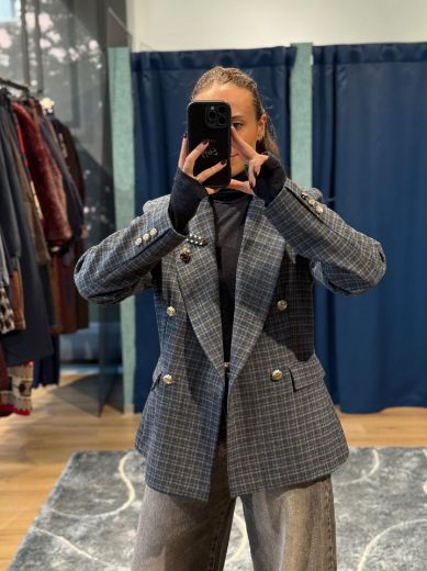 Immagine di GIACCA SFIANCATA GRIGIO/AZZURRO