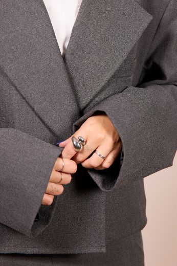 Immagine di BLAZER CROP STRUTTURATO GRIGIO SCURO