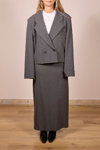 Immagine di BLAZER CROP STRUTTURATO GRIGIO SCURO