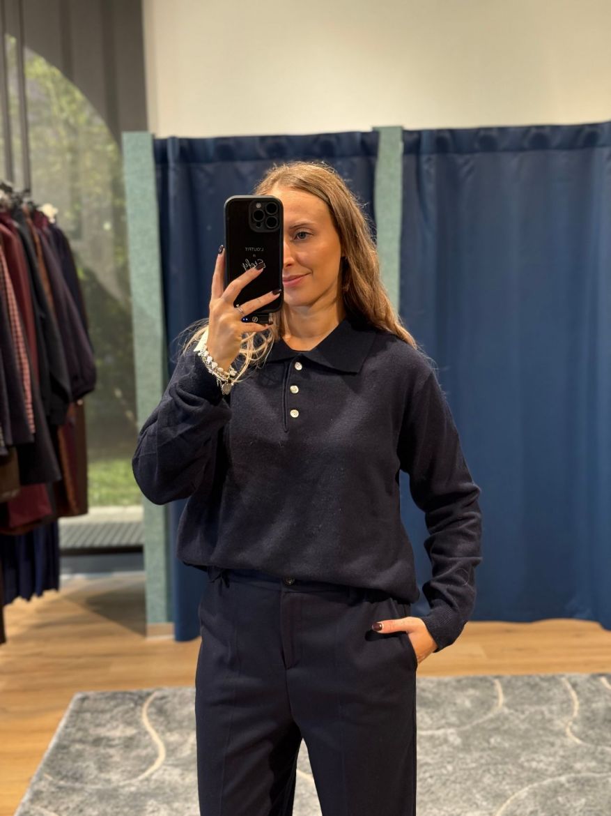 Immagine di POLO MISTO CASHMERE - Disponibile in BLU, GRIGIO, BORDEAUX