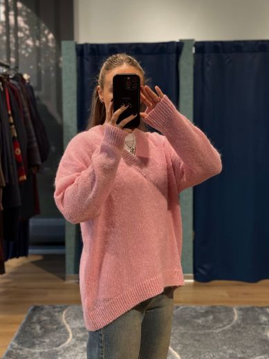 Immagine di MAGLIONE SCOLLO A V - Disponibile in VERDE, AZZURRO, ARANCIONE, ROSA, MARRONE