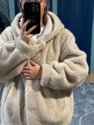 Immagine di ECOPELLICCIA CAPPUCCIO BOMBER