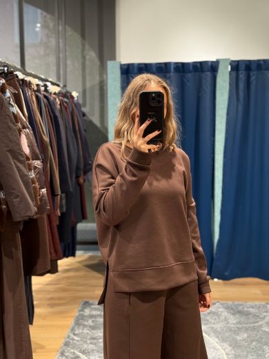 Immagine di TUTA FELPATA PANTA BAGGY - Disponibile in TAUPE, MARRONE, BLU, BORDEAUX, NERO