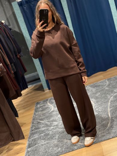 Immagine di TUTA FELPATA PANTA BAGGY - Disponibile in TAUPE, MARRONE, BLU, BORDEAUX, NERO