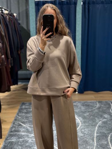 Immagine di TUTA FELPATA PANTA BAGGY - Disponibile in TAUPE, MARRONE, BLU, BORDEAUX, NERO