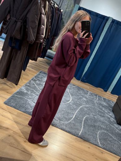 Immagine di TUTA FELPATA PANTA BAGGY - Disponibile in TAUPE, MARRONE, BLU, BORDEAUX, NERO