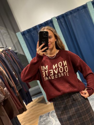 Immagine di MAGLIONE NO STRESS - Disponibile in PANNA, MARRONE, BORDEAUX