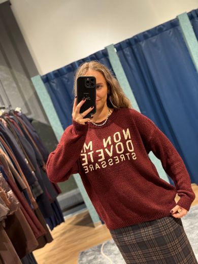 Immagine di MAGLIONE NO STRESS - Disponibile in PANNA, MARRONE, BORDEAUX