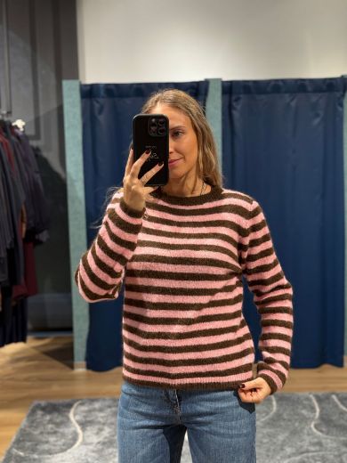 Immagine di MAGLIONE RIGHE - Disponibile in FUXIA/MARR, AZZ/MARR, ROSSO/MARR