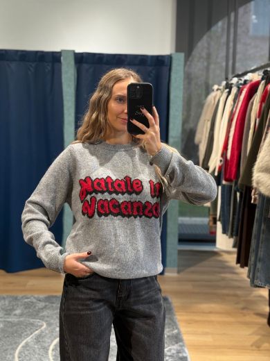 Immagine di MAGLIONE NATALE IN VACANZA - Disponibile in ROSSO, GRIGIO