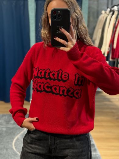 Immagine di MAGLIONE NATALE IN VACANZA - Disponibile in ROSSO, GRIGIO