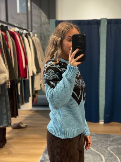 Immagine di MAGLIONE OSLO - Disponibile in MARRONE, BURRO, AZZURRO