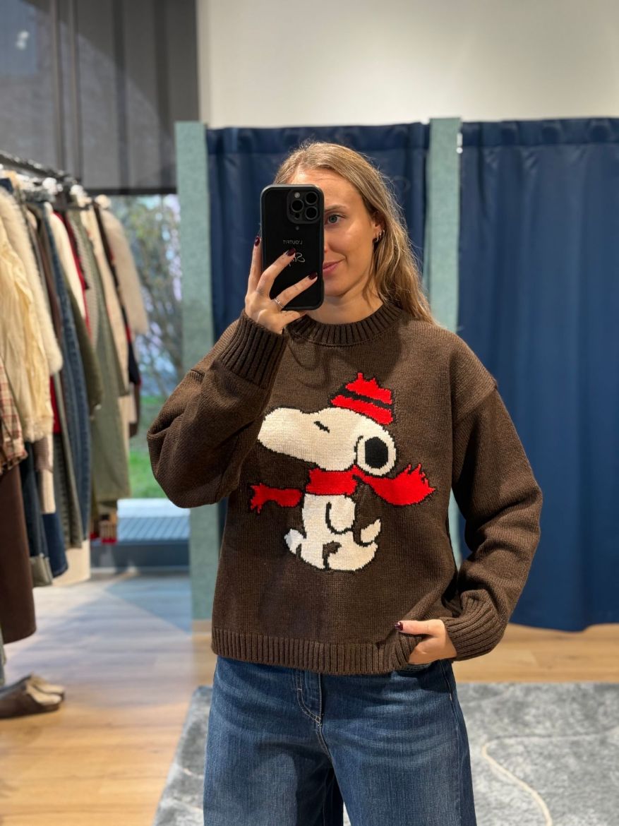 Immagine di MAGLIONE SNOOPY - Disponibile in GRIGIO, MARRONE