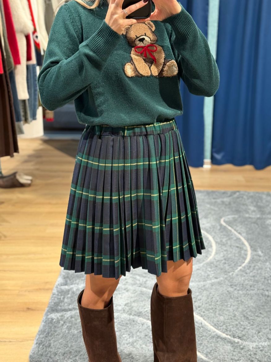 Immagine di GONNA PLISSE' TARTAN GREEN