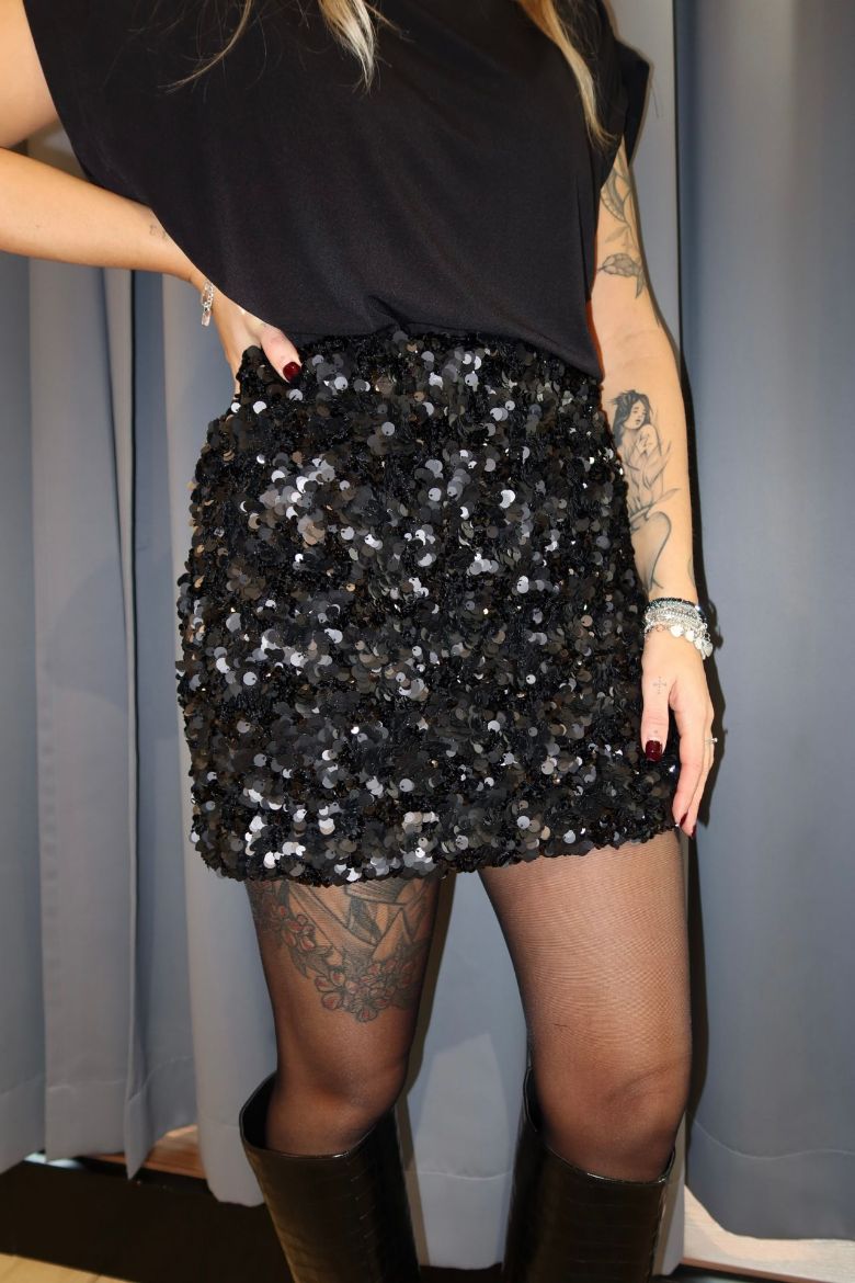 Immagine di MINIGONNA PAILETTES NERO