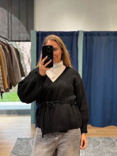 Immagine di CARDIGAN INCROCIATO - Disponibile in GRIGIO, BIANCO, BEIGE, TAUPE, MARRONE, NERO