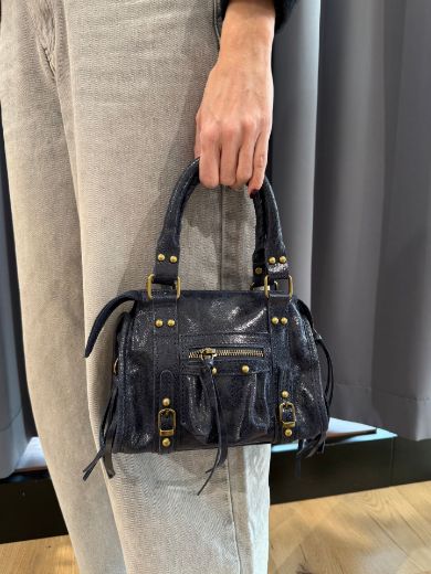 Immagine di BORSA IN PELLE CITY BAG MINI - Disponibile in BLU JEANS, BLU ELETTRICO, BLU SCURO, MARRONE, NERO, FUCSIA, AZZURRO, VERDE, GRIGIO, BORDEAUX, TAUPE, CUOIO, BLU NOTTE, VERDE BOTTIGLIA